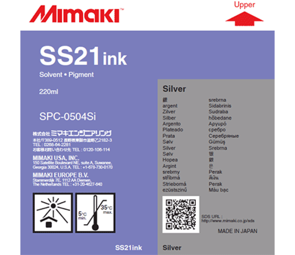 Mimaki Mild-Solvent Ink SS21 Silver 220cc