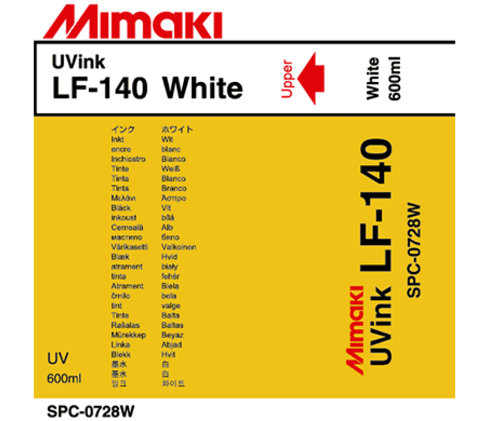 Mimaki UV Ink LF-140 White 600cc Bladder - Mimaki UV Ink LF