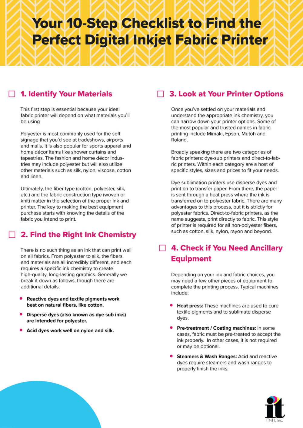 Perfect Inkjet Fabric Printer Checklist
